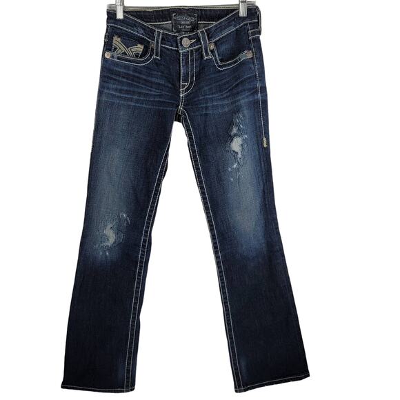 Big Star Distressed Whiskering Livi Bootcut Women's Jeans 26R - Picture 1 of 6